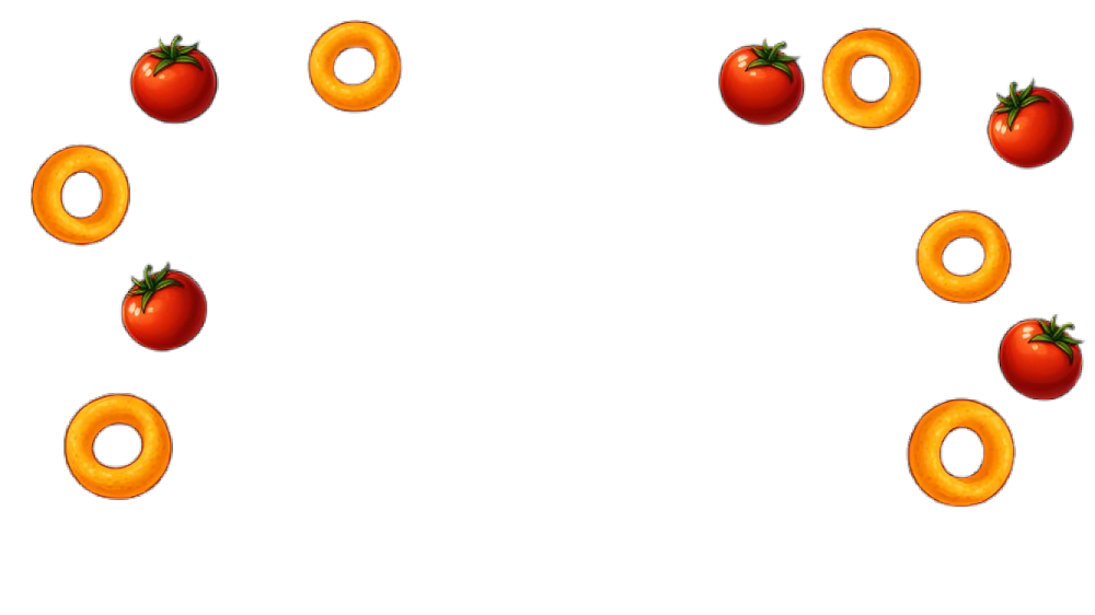 background image with rings and tomatos